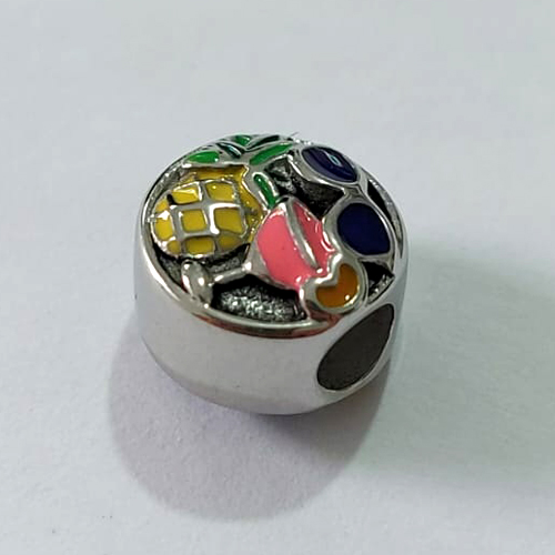 BERLOQUE EM AÇO INOXIDÁVEL 316L DESENHO VERÃO 11X11MM ACBQ000013