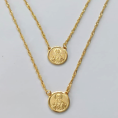 ESCAPULÁRIO EM OURO 5 MILÉSIMOS + VERNIZ DIAMOND JESUS CRISTO OUES000004