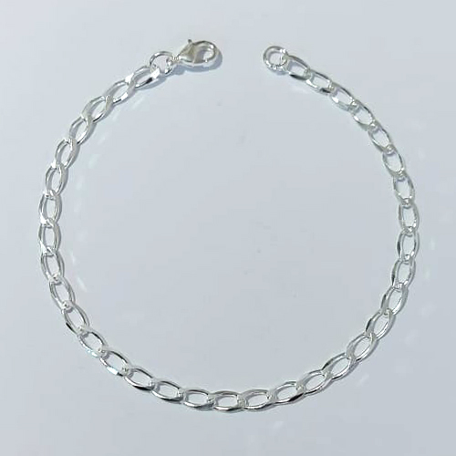 PULSEIRA FOLHEADA A PRATA COM 50 MILÉSIMOS + VERNIZ DIAMOND 20CM LARGURA 1MM PRPS000945