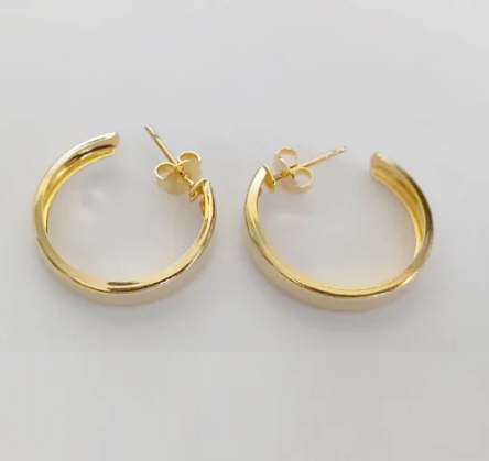 BRINCO FOLHEADO A OURO COM 5 MILÉSIMOS + VERNIZ DIAMOND BRINCO DE ARGOLA 20MM (OURO012) - OUBR000086