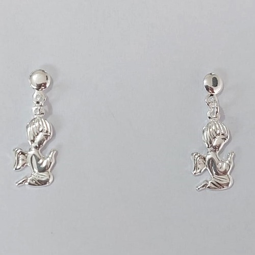 BRINCO FOLHEADO A PRATA COM 50 MILÉSIMOS + VERNIZ DIAMOND INFANTIL PINO BASE LISA ANJINHO 7MM PRBR000998
