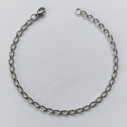 PULSEIRA  EM AÇO INOXIDÁVEL LARGURA 3,5MM - TAMANHO 18CM  FECHO LAGOSTA ACPS000480
