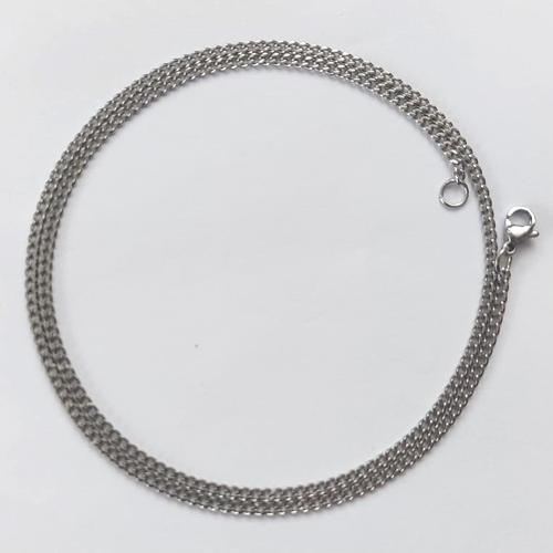 CORRENTE EM AÇO INOXIDÁVEL - TAMANHO 50CM - LARGURA 2,4MM - FECHO LAGOSTA - COMPOSIÇÃO: AÇO INOXIDÁVEL ACCR000100