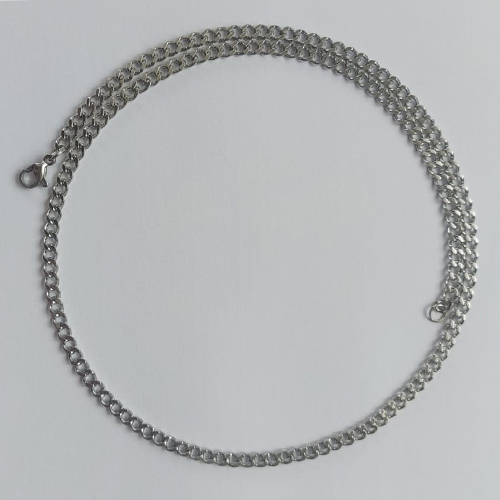 CORRENTE EM AÇO INOXIDÁVEL - TAMANHO 50CM - LARGURA 3,7MM (AÇO4) - FECHO LAGOSTA - COMPOSIÇÃO: AÇO INOXIDÁVEL ACCR000104