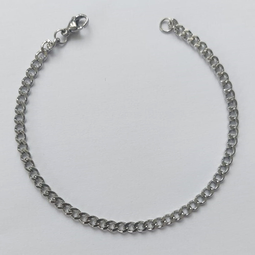 PULSEIRA EM AÇO INOXIDÁVEL - TAMANHO 18CM - LARGURA 3,7MM (AÇO4) - FECHO LAGOSTA - COMPOSIÇÃO: AÇO INOXIDÁVEL ACPS000484