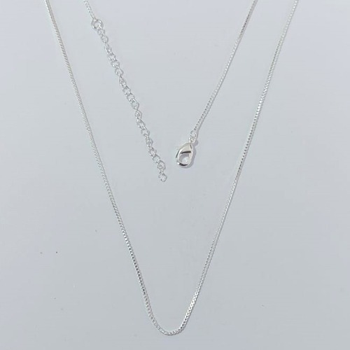 CORRENTE FOLHEADA A PRATA COM 50 MILÉSIMOS + VERNIZ DIAMOND VENEZIANA 45CM + EXTENSOR FECHO LAGOSTA PRCR000150