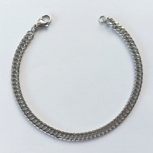 PULSEIRA EM AÇO INOXIDÁVEL (AÇO06) - CORRENTE 5MM - TAMANHO: 18CM - FECHO LAGOSTA - COMPOSIÇÃO: AÇO INOXIDÁVEL ACPS000498