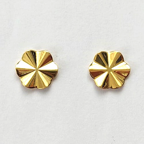 BRINCO FOLHEADO A OURO - BANHADO COM 5 MILÉSIMOS + VERNIZ DIAMOND - BRINCO DE PINO REDONDO MARTELADO 11MM (OURO052) OUBR000115