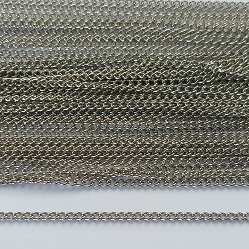CORRENTE EM AÇO INOXIDÁVEL PRONTA PARA MONTAGEM - (AÇO01) CORRENTE FINA 1MM - VENDIDA POR METRO - ACCR000135