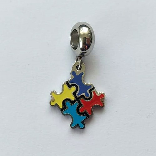 BERLOQUE EM AÇO INOXIDÁVEL 316L AUTISMO 12X12MM - COMPOSIÇÃO 100% AÇO INOXIDÁVEL (AÇO1054) 002570 ACBQ000038