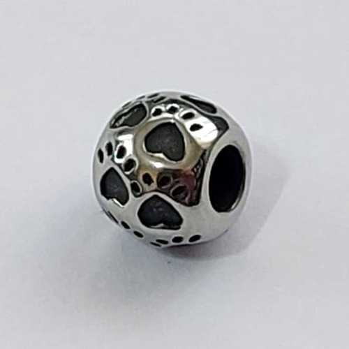 BERLOQUE EM AÇO INOXIDÁVEL 316L REDONDO COM PATINHAS 9MM (BQ002218) - COMPOSIÇÃO 100% AÇO INOXIDÁVEL - AÇO1097 ACBQ000046