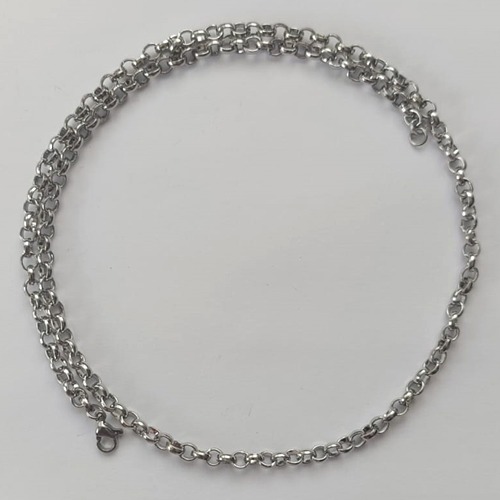 CORRENTE EM AÇO INOXIDÁVEL - (ACO09) TAMANHO 50CM - LARGURA 4MM - FECHO LAGOSTA - COMPOSIÇÃO: AÇO INOXIDÁVEL - ACCR00138