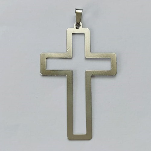 PINGENTE EM AÇO INOXIDÁVEL - PINGENTE CRUCIFIXO VAZADO 28X44MM - COMPOSIÇÃO 100% AÇO INOXIDÁVEL- ACPG000064