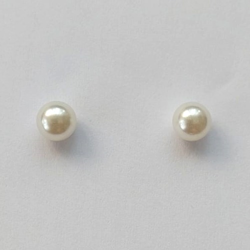BRINCO FOLHEADO A OURO - BANHADO COM 5 MILÉSIMOS + VERNIZ DIAMOND - BRINCO DE PINO PÉROLA 5MM (OURO087) OUBR000142