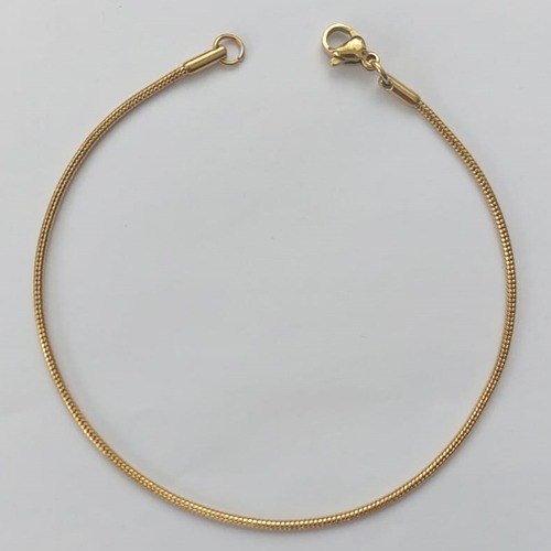 PULSEIRA EM AÇO INOXIDÁVEL - PULSEIRA RABO DE RATO DOURADA 20CM - (ACO1192) ACPS000543