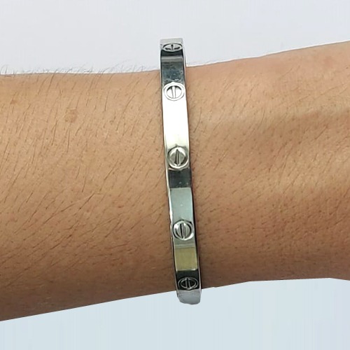 PULSEIRA (BRACELETE) EM AÇO INOXIDÁVEL - BRACELETE ESTILO CARTIER - COMPOSIÇÃO: AÇO INOXIDÁVEL (ACO1196) ACPS000548