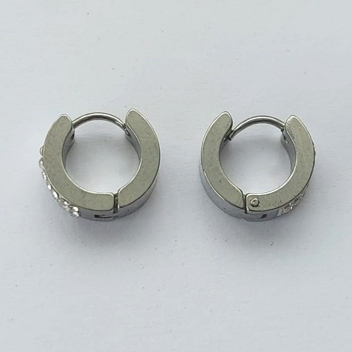 BRINCO EM AÇO INOXIDÁVEL - BRINCO ARGOLA COM BRILHOS 5X13MM (ACO1202) ACBR000199