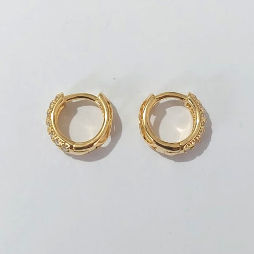 BRINCO FOLHEADO A OURO - BANHADO COM 5 MILÉSIMOS + VERNIZ DIAMOND - BRINCO DE ARGOLA 36MM - (OURO097)OUBR000146
