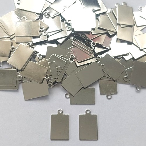 ACESSÓRIOS EM AÇO INOXIDÁVEL - PINGENTE PLAQUINHA RETANGULAR PARA GRAVAÇÃO 9X12MM - ACAC000027