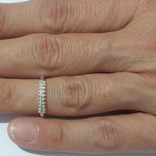 ANEL FOLHEADO A PRATA COM 50 MILÉSIMOS + VERNIZ DIAMOND ANEL FALANGE COM MICRO ZIRCÔNIAS PRAN000064