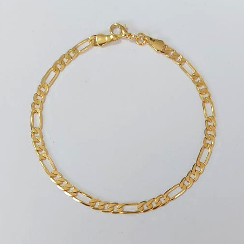 PULSEIRA FOLHEADA A OURO - BANHADO COM 5 MILÉSIMOS + VERNIZ DIAMOND - PULSEIRA 3X1 - TAMANHOS: 18CM - (OURO206) OUPS000040