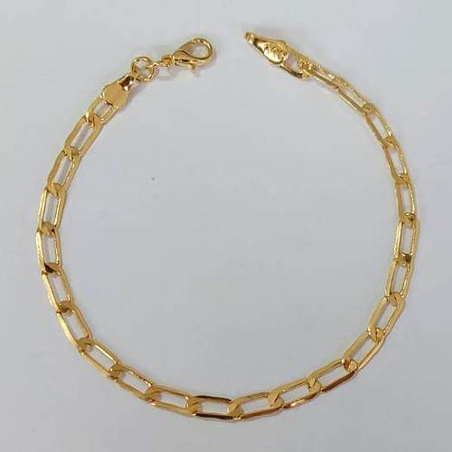 PULSEIRA FOLHEADA A OURO - BANHADO COM 5 MILÉSIMOS + VERNIZ DIAMOND - PULSEIRA - TAMANHOS: 17CM - (OURO207) OUPS000041