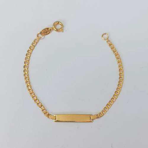 PULSEIRA FOLHEADA A OURO - BANHADO COM 5 MILÉSIMOS + VERNIZ DIAMOND - (PLD108) PULSEIRA INFANTIL CHAPINHA - TAMANHOS: 16CM - (OURO208)) OUPS000042