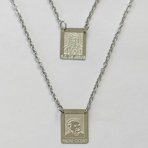 ESCAPULÁRIO EM AÇO INOXIDÁVEL - ESCAPULÁRIO PADRE CÍCERO - TAMANHO: 60CM - COMPOSIÇÃO: AÇO INOXIDÁVEL (AÇO1325) ACES000047