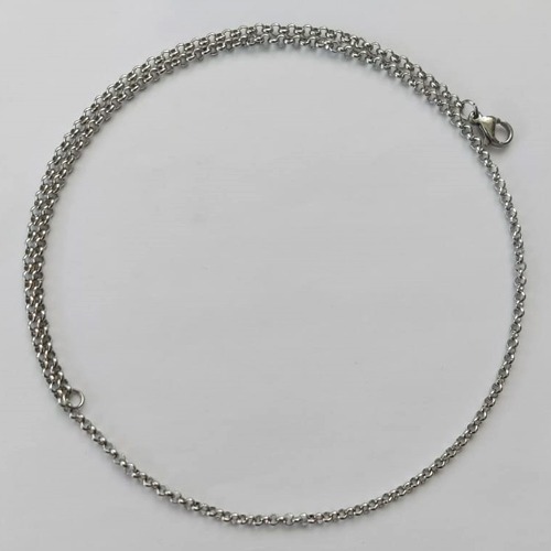 CORRENTE EM AÇO INOXIDÁVEL - (BCOL033) CORRENTE ELO PORTUGUÊS - TAMANHO 45CM - LARGURA 2,5MM - FECHO LAGOSTA - COMPOSIÇÃO: AÇO INOXIDÁVEL (AÇO1333) - ACCR000157