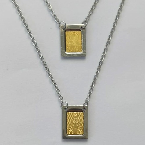 ESCAPULÁRIO EM AÇO INOXIDÁVEL - ESCAPULÁRIO NOSSA SRA APARECIDA DOURADO - TAMANHO: 60CM - COMPOSIÇÃO: AÇO INOXIDÁVEL (AÇO1344) ACES000054