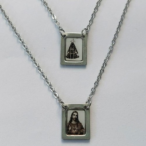 ESCAPULÁRIO EM AÇO INOXIDÁVEL - ESCAPULÁRIO NOSSA SRA APARECIDA - TAMANHO: 60CM - COMPOSIÇÃO: AÇO INOXIDÁVEL (AÇO1336) ACES000060