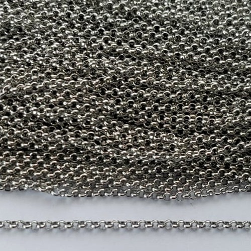 CORRENTE EM AÇO INOXIDÁVEL PRONTA PARA MONTAGEM - (BCOL032) CORRENTE ELO PORTUGUÊS 2MM - VENDIDA POR METRO - ACCR000161