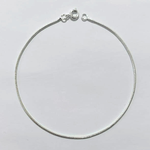 PULSEIRA FOLHEADA A PRATA COM 50 MILÉSIMOS + VERNIZ DIAMOND - PULSEIRA RABO DE RATO - TAMANHO: 21CM PRPS001048