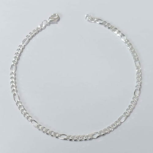 PULSEIRA FOLHEADA A PRATA COM 50 MILÉSIMOS + VERNIZ DIAMOND - PULSEIRA 21CM 5X1 LARGURA 2MM PRPS001054