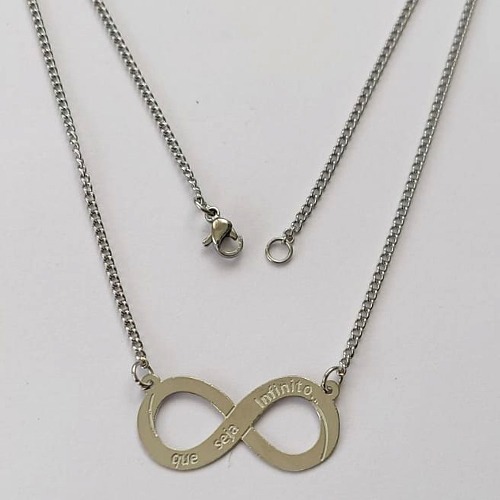 GARGANTILHA EM AÇO INOXIDÁVEL - GARGANTILHA COM PINGENTE INFINITO 12MM - TAMANHO: 45CM - COMPOSIÇÃO: AÇO INOXIDÁVEL - (AÇO1378)ACGG000234