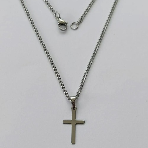 GARGANTILHA EM AÇO INOXIDÁVEL - GARGANTILHA COM PINGENTE CRUCIFIXO LISO 10MM - TAMANHO: 45CM - COMPOSIÇÃO: AÇO INOXIDÁVEL - (AÇO1387)ACGG000244