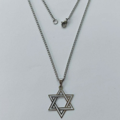 GARGANTILHA EM AÇO INOXIDÁVEL - GARGANTILHA COM PINGENTE ESTRELA DE DAVI 20MM - TAMANHO: 45CM - COMPOSIÇÃO: AÇO INOXIDÁVEL - (AÇO1388)ACGG000245