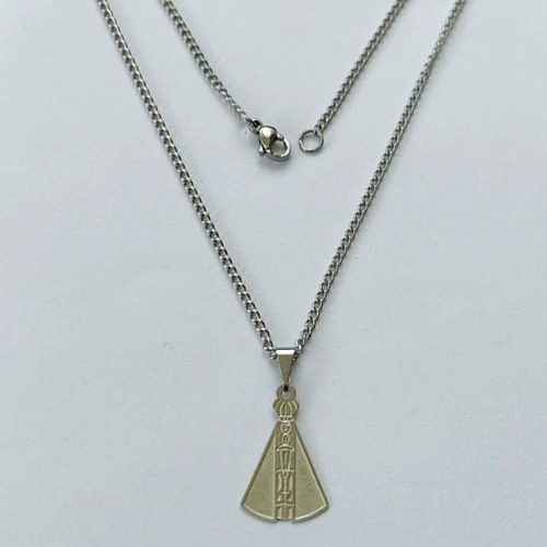 GARGANTILHA EM AÇO INOXIDÁVEL - GARGANTILHA COM PINGENTE NOSSA SENHORA APARECIDA 13MM - TAMANHO: 45CM - COMPOSIÇÃO: AÇO INOXIDÁVEL - (AÇO1400)ACGG000258