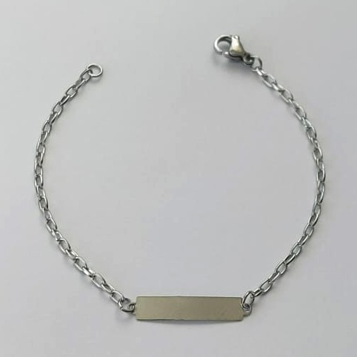 PULSEIRA EM AÇO INOXIDÁVEL (AÇO12) - PULSEIRA INFANTIL CHAPINHA LISA 20MM TAMANHO 14CM - LARGURA 1,0MM - FECHO LAGOSTA - COMPOSIÇÃO: AÇO INOXIDÁVEL - (AÇO1408)ACPS000601