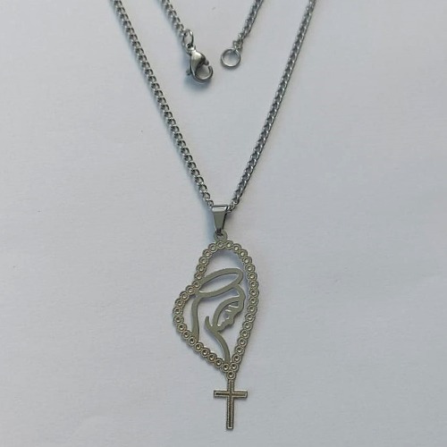 GARGANTILHA EM AÇO INOXIDÁVEL - GARGANTILHA COM PINGENTE NOSSA SENHORA APARECIDA  16MM - TAMANHO: 45CM - COMPOSIÇÃO: AÇO INOXIDÁVEL - (AÇO1457) ACGG000274