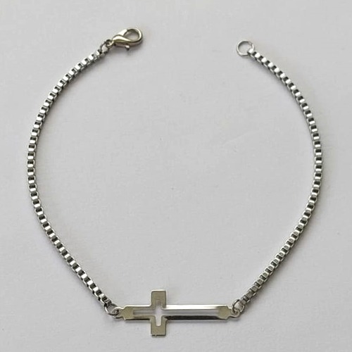 PULSEIRA EM AÇO INOXIDÁVEL (AÇO1035) - PULSEIRA (E1303) CRUCIFIXO - TAMANHO- 19CM - COMPOSIÇÃO: AÇO INOXIDÁVEL - (AÇO1508)ACPS000621