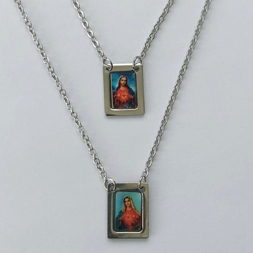 ESCAPULÁRIO EM AÇO INOXIDÁVEL- ESCAPULÁRIO CORAÇÃO DE MARIA  - TAMANHO: 60CM - COMPOSIÇÃO: AÇO INOXIDÁVEL - (AÇO1532)ACES000062