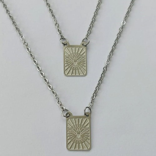 ESCAPULÁRIO EM AÇO INOXIDÁVEL - ESCAPULÁRIO ESPÍRITO SANTO - TAMANHO: 60CM - COMPOSIÇÃO: AÇO INOXIDÁVEL - (AÇO1537)ACES000067