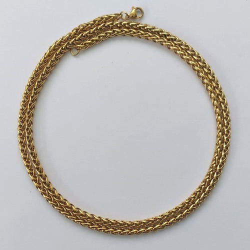 CORRENTE EM AÇO INOXIDÁVEL DOURADO - CORRENTE 60CM LARGURA 2,5MM FECHO LAGOSTA COMPOSIÇÃO: AÇO INOXIDÁVEL - (AÇO1575) ACCR000171