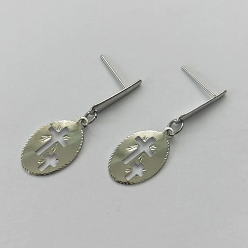 BRINCO EM AÇO INOXIDÁVEL- BRINCO DE PINO PINGENTE CRUCIFIXO 9MM - COMPOSIÇÃO: AÇO INOXIDÁVEL - (AÇO1609)ACBR000228