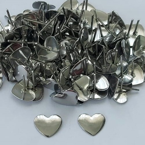 BRINCO EM AÇO INOXIDÁVEL - BRINCO DE PINO CORAÇÃO 9MM - COMPOSIÇÃO: AÇO INOXIDÁVEL - (AÇO1622) ACBR000232