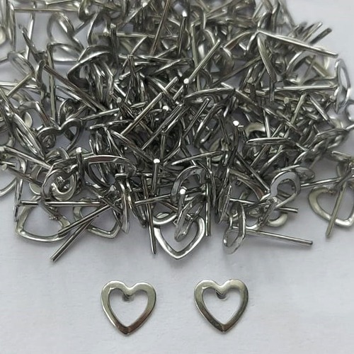 BRINCO EM AÇO INOXIDÁVEL - BRINCO DE PINO CORAÇÃO VAZADO 6MM - COMPOSIÇÃO: AÇO INOXIDÁVEL - (AÇO1634)ACBR000244