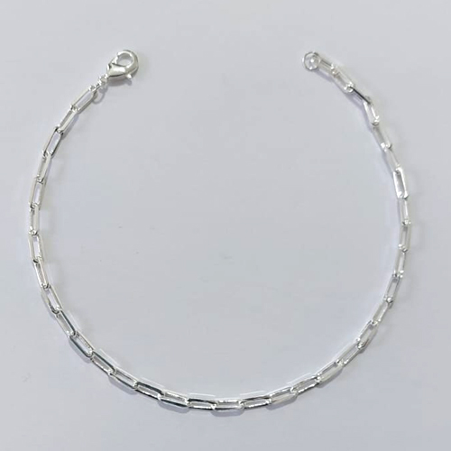 PULSEIRA FOLHEADA A PRATA COM 50 MILÉSIMOS + VERNIZ DIAMOND - PULSEIRA 23CM LARGURA 3MM PRPS001120
