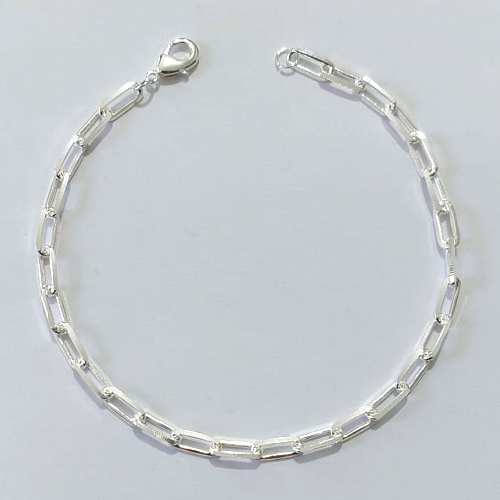 PULSEIRA FOLHEADA A PRATA COM 50 MILÉSIMOS + VERNIZ DIAMOND - PULSEIRA 20CM LARGURA 4MM PRPS001122