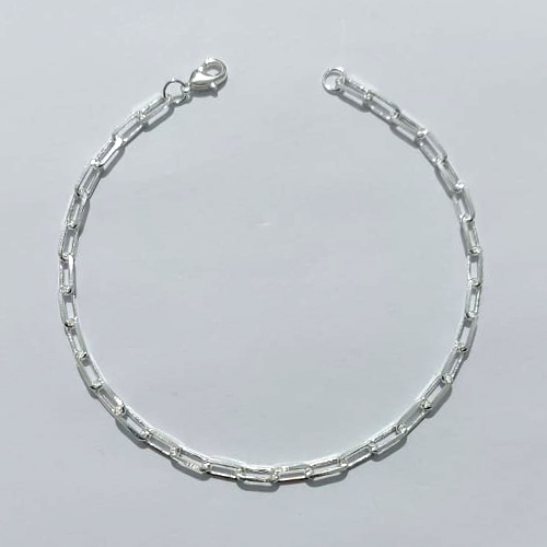 PULSEIRA FOLHEADA A PRATA COM 50 MILÉSIMOS + VERNIZ DIAMOND - PULSEIRA 20CM LARGURA 3,4MM PRPS001126